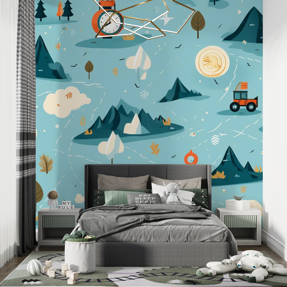 Street Art Mural Wallpaper | Urban Graffiti Galaxy Design