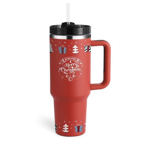 Insulated Travel Mug  Leopard Print Design with Handle  Straw - Product detail 19