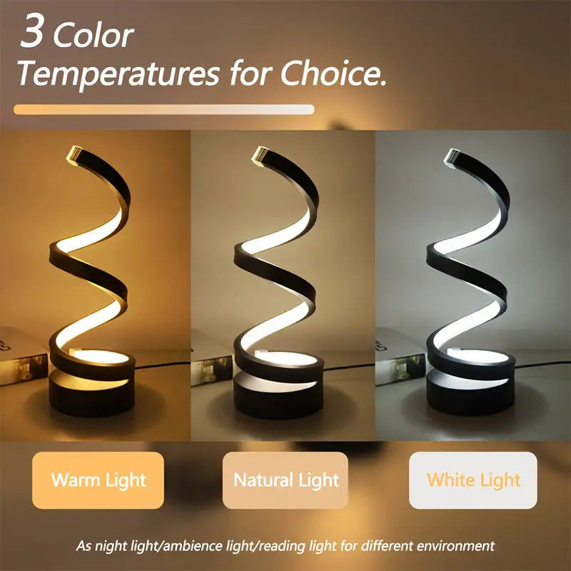 Modern Spiral Table Lamp  LED Touch Dimming Design - Product example