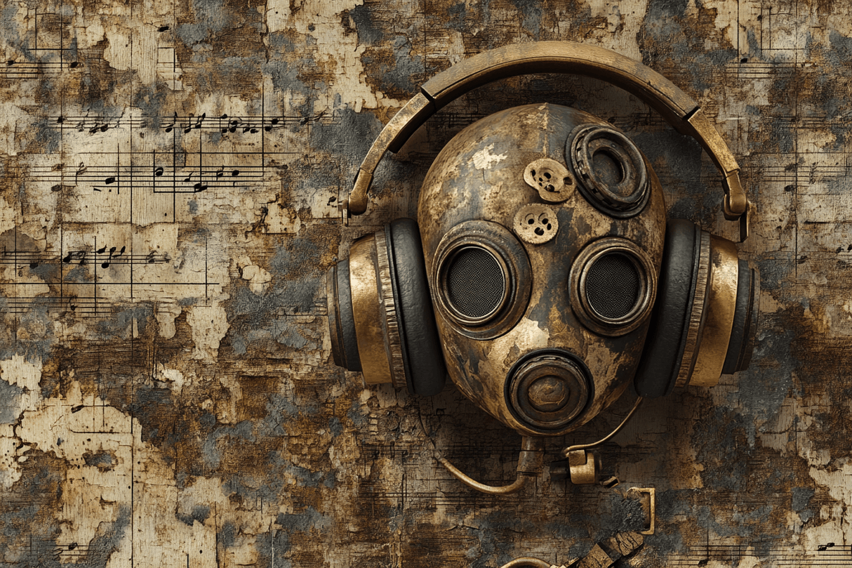 Music Mural Wallpaper | Industrial Steampunk Design