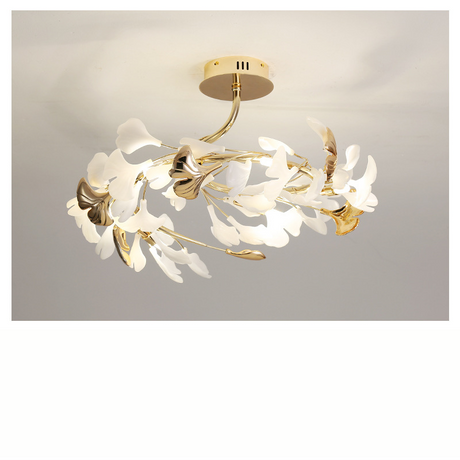 Ginkgo Leaf Ceiling Light  Gold Frame Ceramic Leaf Design - Product detail 7