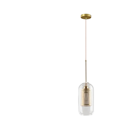 Modern Glass Pendant Light  Gold Mesh Iron Shade - Product detail 11