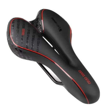 Premium Bike Saddle  Gel Comfort Technology with Red Accent - Product showcase