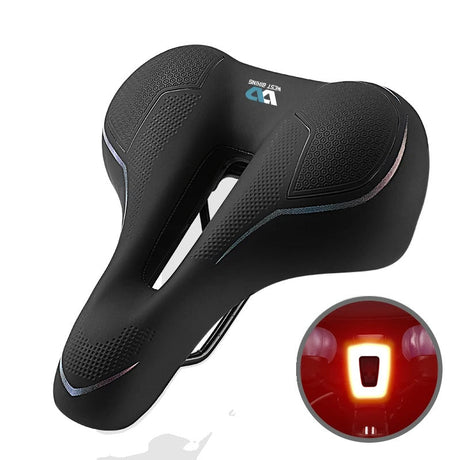 Ergonomic Bicycle Saddle  Wide Comfort Design With LED Light - Product showcase
