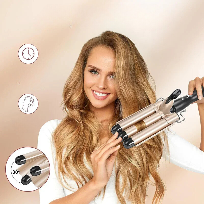 Triple Barrel Hair Curler  Ceramic Tourmaline Wave Styler - Product detail 5