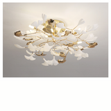 Ginkgo Leaf Ceiling Light  Gold Frame Ceramic Leaf Design - Product detail 10