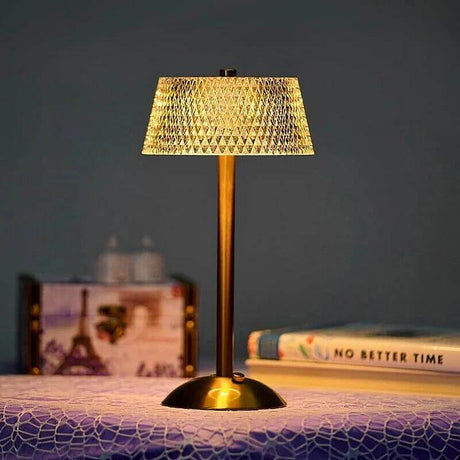 Modern Table Lamp  Pleated Shade with Brass Base - Product detail 9