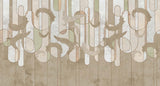 Feather Mural Wallpaper | Art Deco Geometric Pattern