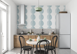 Geometric Mural Wallpaper | Modern Blue Circles Pattern
