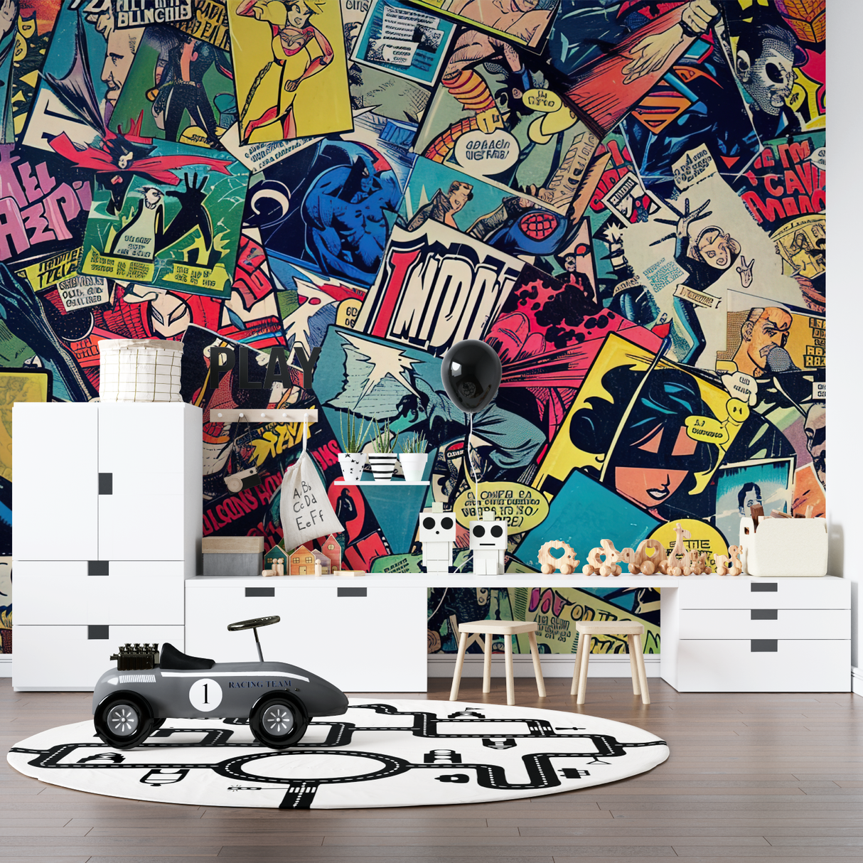 Comic Book Mural Wallpaper | Dynamic Pop Art Collage