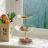 Three Tier Serving Stand  Sage Green Fluted Design - Product detail 4