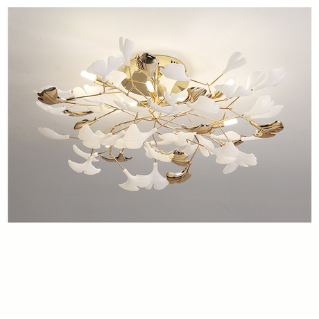 Ginkgo Leaf Ceiling Light  Gold Frame Ceramic Leaf Design - Product detail 9