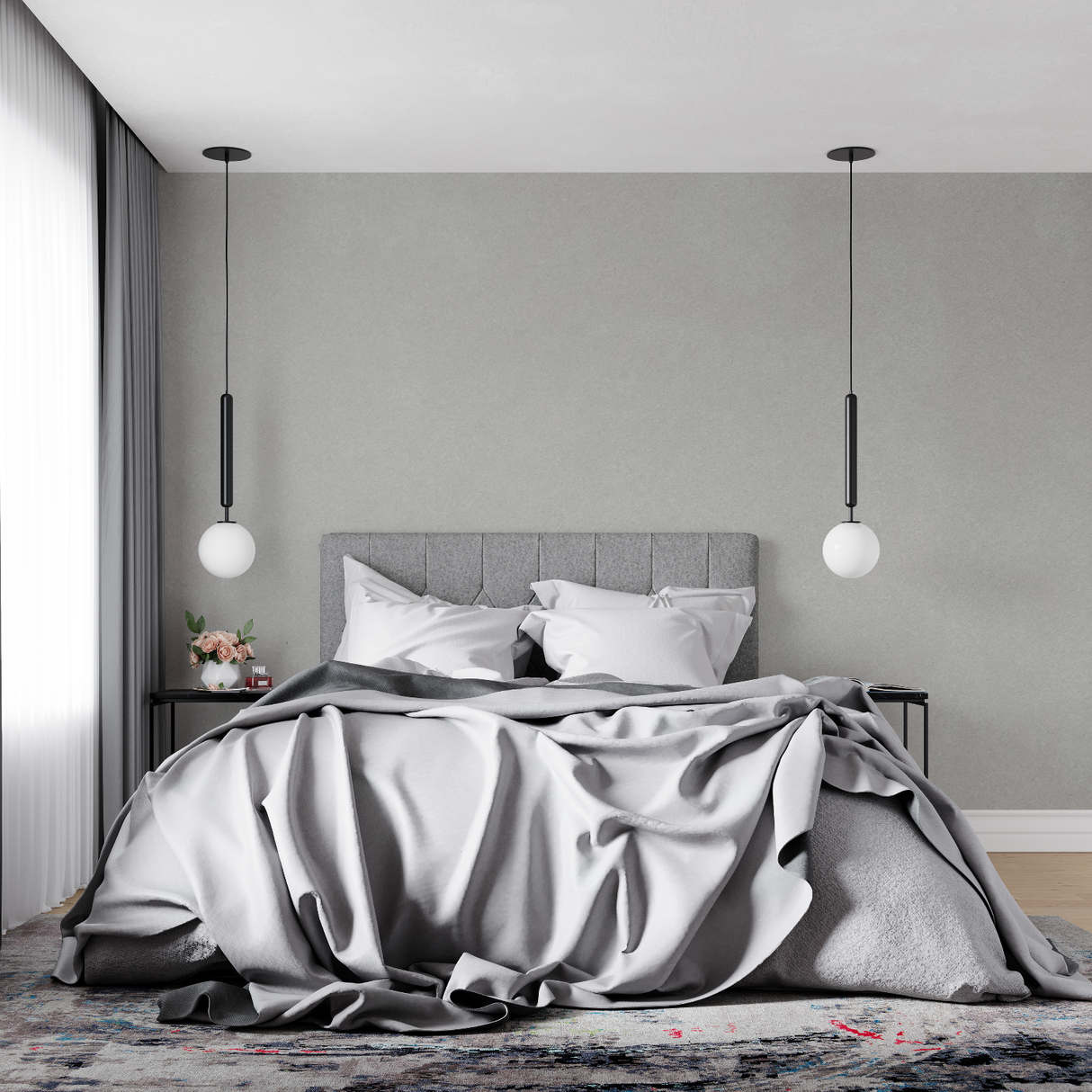 Minimalist Mural Wallpaper | Light Grey Modern Design