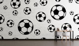 Football Mural Wallpaper | Black and White Soccer Ball Pattern