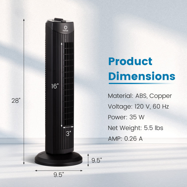 Quiet Tower Fan  28-Inch Bladeless Oscillating Design - Product example