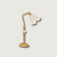 Vintage Table Lamp  Brass Base With Glass Floral Shade - Product showcase