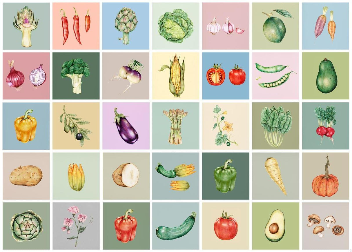 Kitchen Mural Wallpaper | Botanical Vegetables Collection