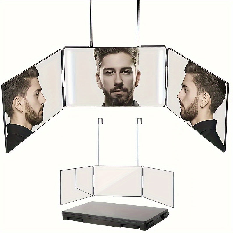 3-Panel Wall Mirror  Adjustable Height Rotating Design - Detailed view