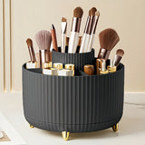 Modern Makeup Storage  Rotating Cosmetic Organizer with Gold Accents - Detailed view