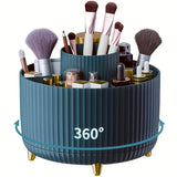 Modern Makeup Storage  Rotating Cosmetic Organizer with Gold Accents - Product detail 9