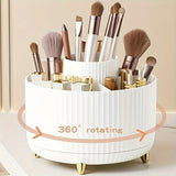 Modern Makeup Storage  Rotating Cosmetic Organizer with Gold Accents - Product example
