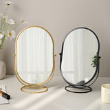 Rotating Vanity Mirror  Oval Metal Frame Design - Detailed view