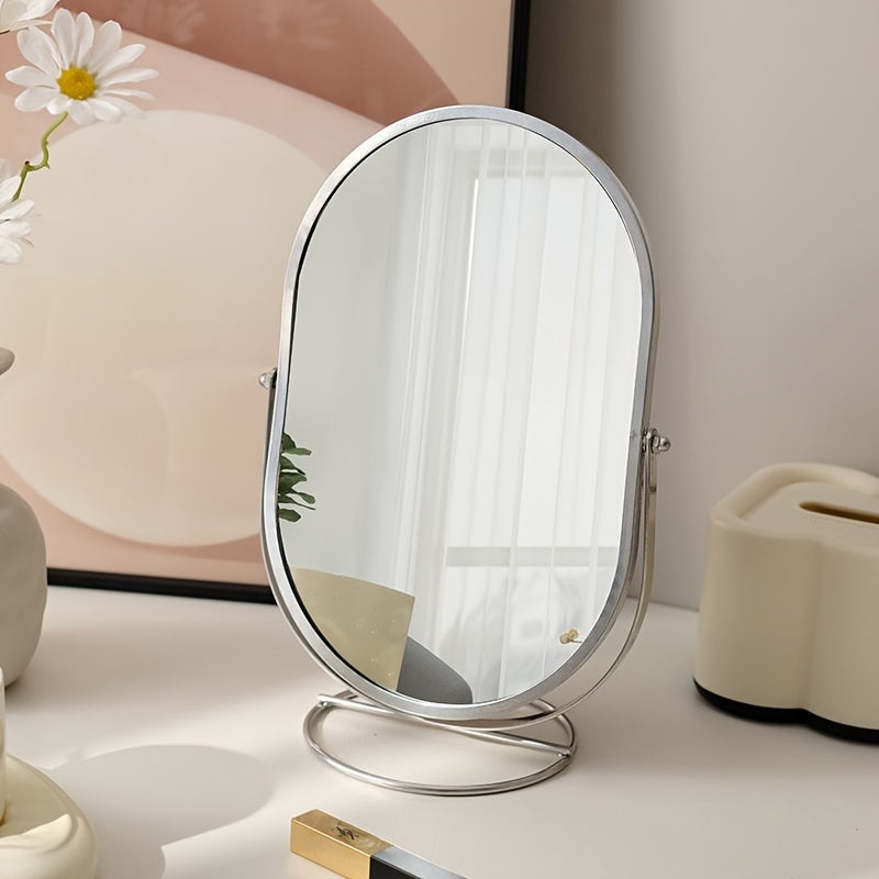 Rotating Vanity Mirror  Oval Metal Frame Design - Product detail 7