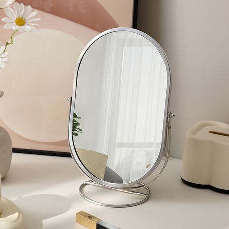 Rotating Vanity Mirror  Oval Metal Frame Design - Product detail 7