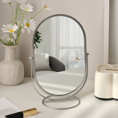 Rotating Vanity Mirror  Oval Metal Frame Design - Product detail 6