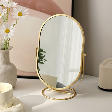 Rotating Vanity Mirror  Oval Metal Frame Design - Product detail 5