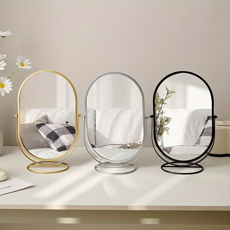 Rotating Vanity Mirror  Oval Metal Frame Design - Product detail 4
