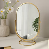 Rotating Vanity Mirror  Oval Metal Frame Design - Product example
