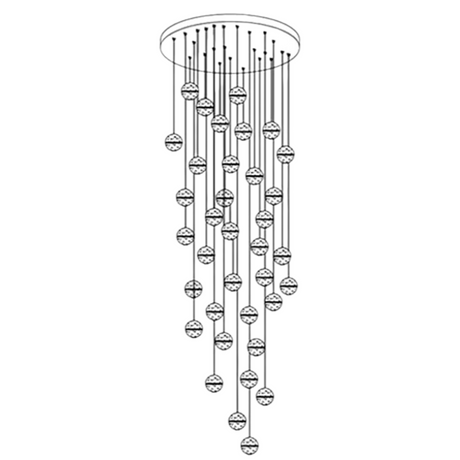 Modern Crystal Pendant Light  Seeded Glass Sphere Cluster - Product detail 15