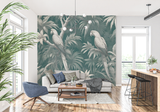 Tropical Birds Mural Wallpaper | Elegant Parrot and Palm Design