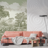 Tropical Mural Wallpaper | Sage Green Jungle Landscape