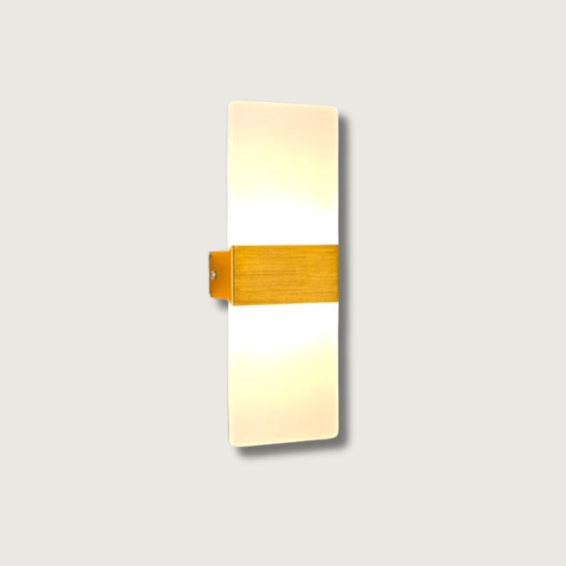 Modern Wall Sconce  Minimalist Acrylic Panel with Gold Accent - Product showcase