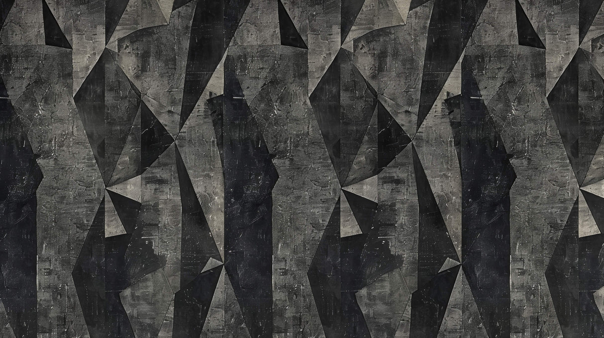 Geometric Mural Wallpaper | Modern Black and Grey Angular Design