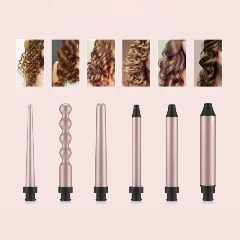 Professional Hair Curling Set  6-in-1 Interchangeable Styling Wands - Product example