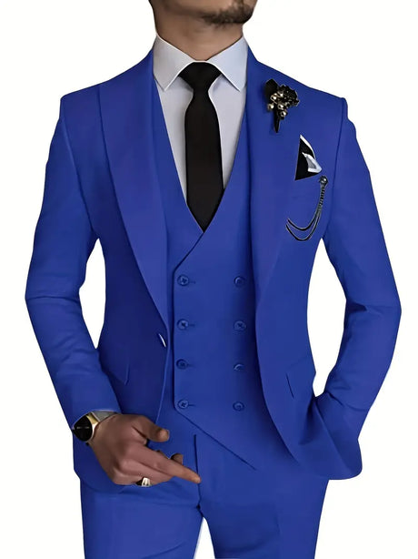 Classic Three Piece Suit  Beige Double-Breasted Design - Product detail 10