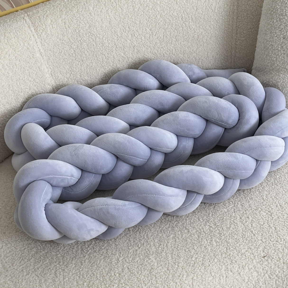 Braided Floor Cushion  Chunky Knit Design in Cream - Product detail 8