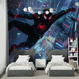 Superhero Mural Wallpaper | Cyberpunk City Night Scene