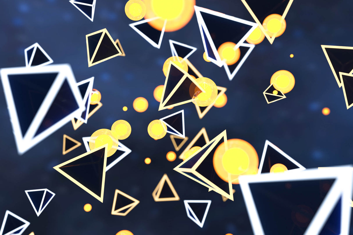 Geometric Mural Wallpaper | Modern Yellow and Navy Design
