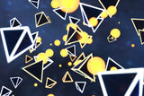 Geometric Mural Wallpaper | Modern Yellow and Navy Design