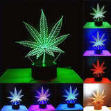 3D Illusion Night Lamp  Multi-Color LED Leaf Design - Product example