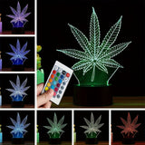3D Illusion Night Lamp  Multi-Color LED Leaf Design - Product detail 6