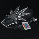 3D Illusion Night Lamp  Multi-Color LED Leaf Design - Product detail 4