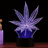 3D Illusion Night Lamp  Multi-Color LED Leaf Design - Product detail 7