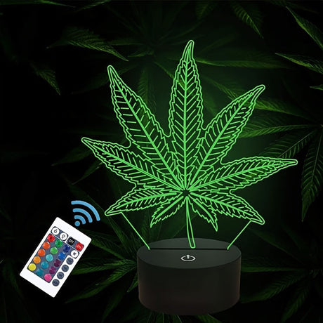 3D Illusion Night Lamp  Multi-Color LED Leaf Design - Product detail 11