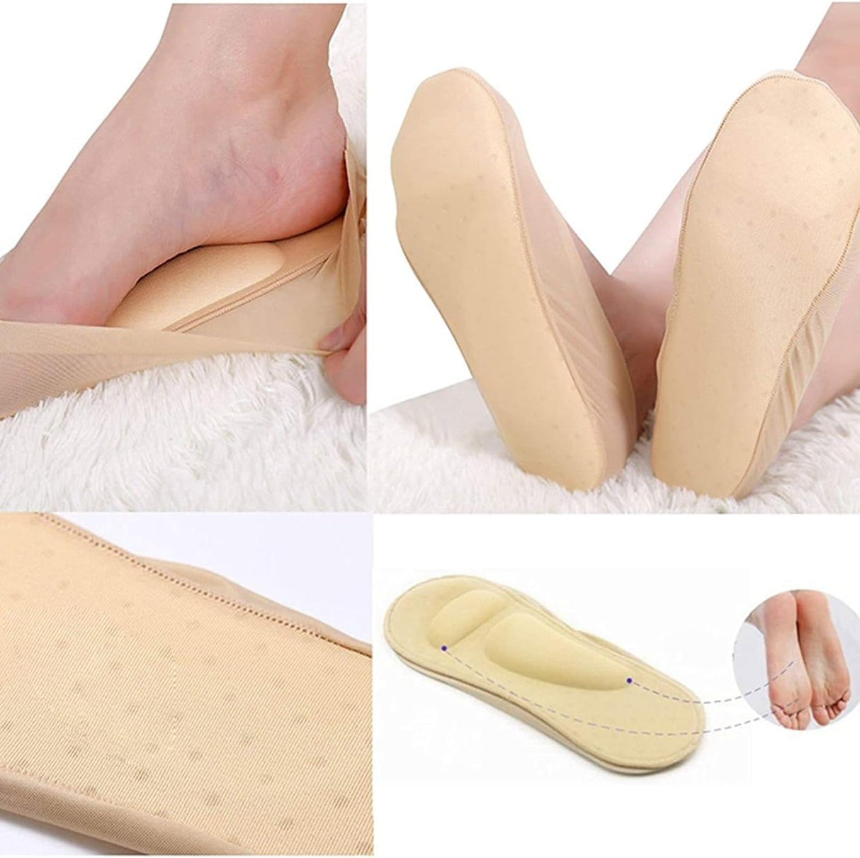 Womens Arch Support Socks  Non-Slip Pilates Grip Design - Product detail 4