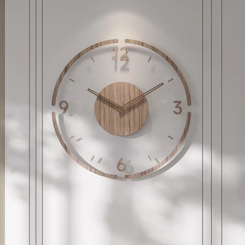 Scandinavian Wall Clock  Minimalist Wood Design - Product example